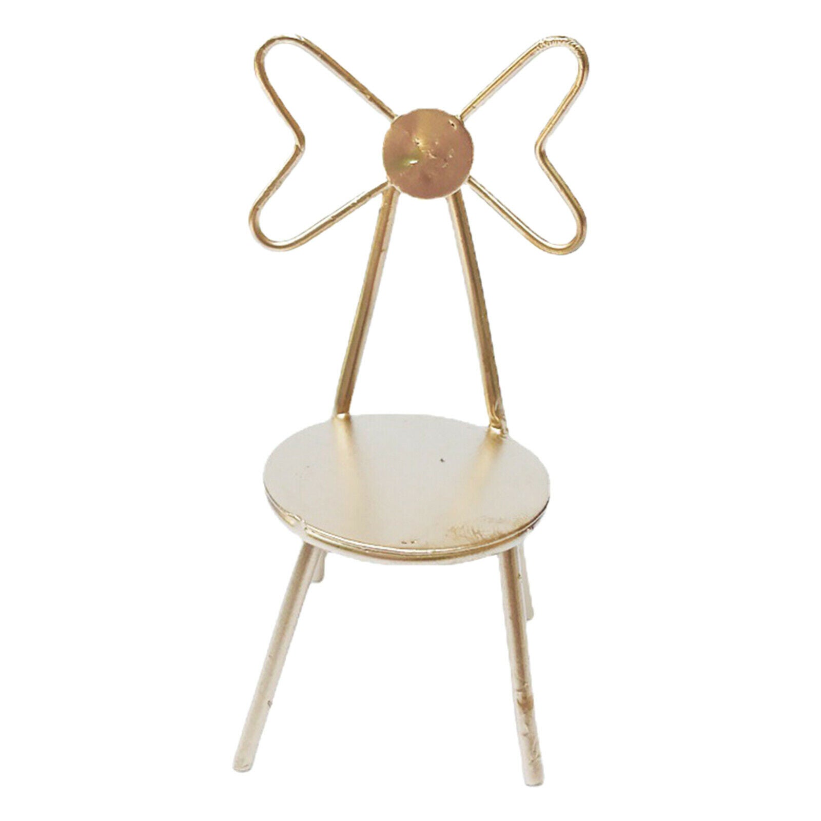 1/12 Scale Metal Chairs Simulation Fairy Garden Furniture Supplies Ornaments