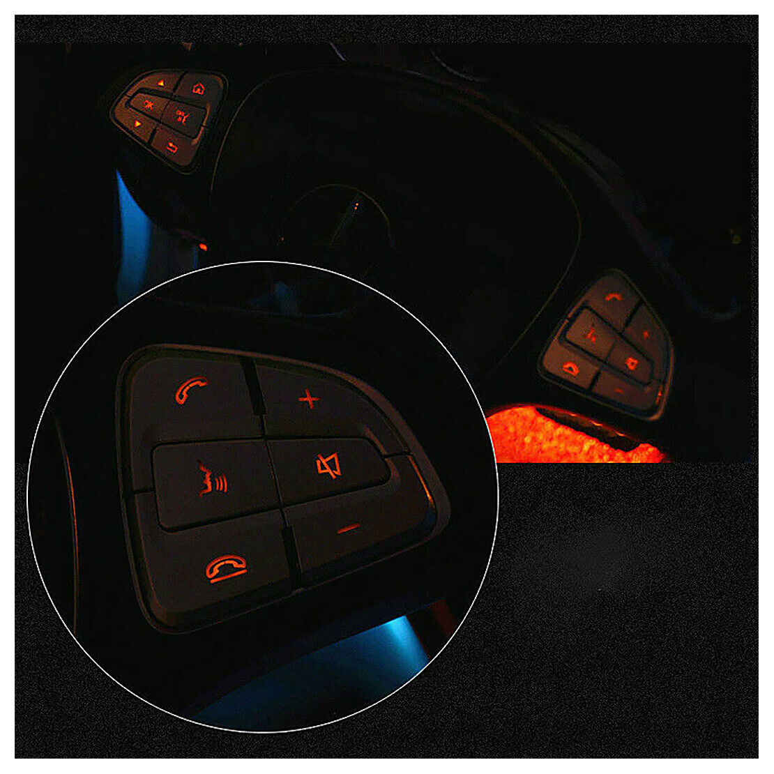 Steering Wheel Decoration Cover Trim fit for Benz GLC C W205 2015 to 2018