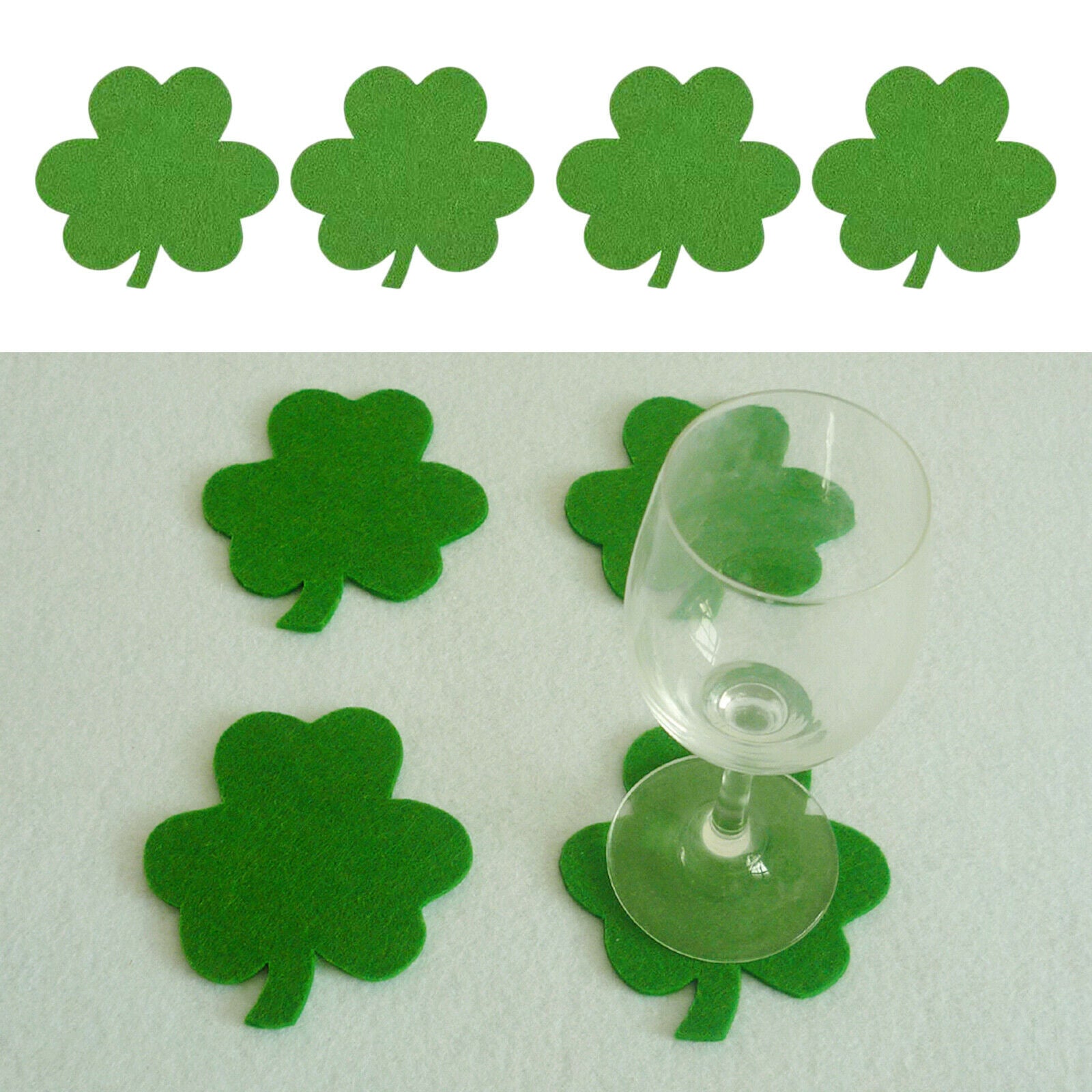 4 Pack St. Patrick's Day Coaster Pads Anti-slip Flower Home Decorations