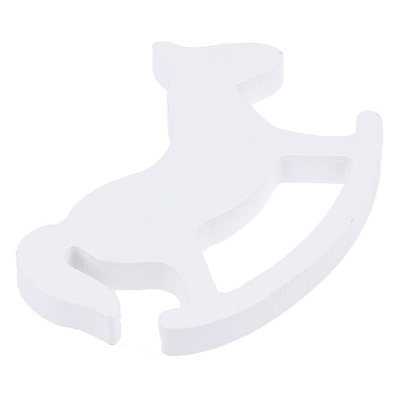 New Miniatures White Wooden Rocking Horse Trojan Home Decor Crafts Kids T.l8