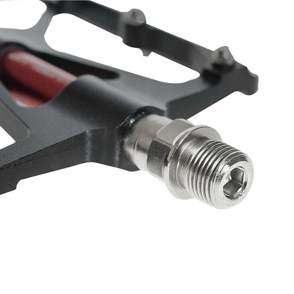 Bike 9/16" Platform Flat Pedals Bicycle Sealed Bearing Anti-Slip Pins Pedals
