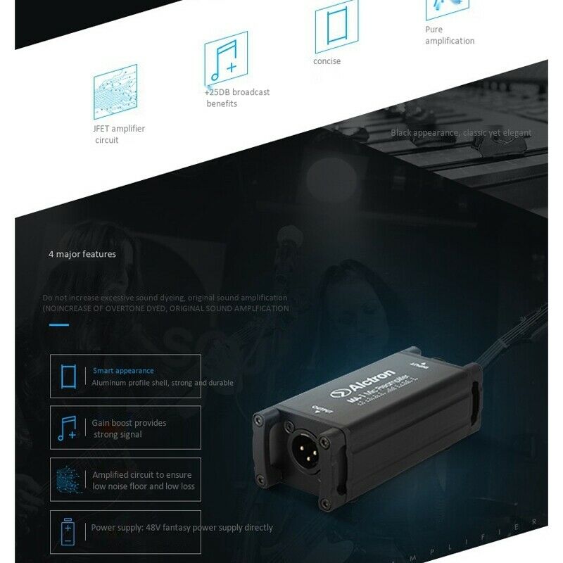 Alctron MA-1 Microphone Amplifier Dynamic/Passive Aluminum Microphone PreampliD3
