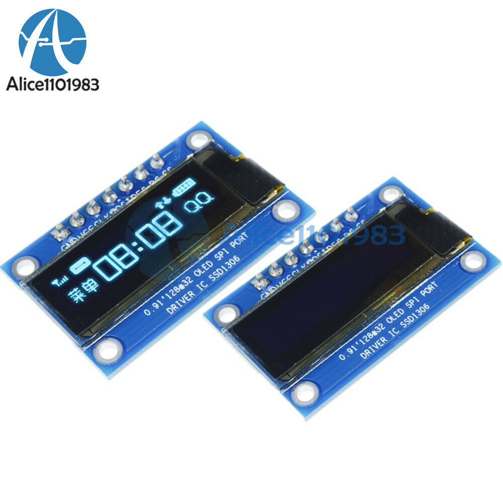 0.91" inch 128*32 Blue SPI OLED LCD Display Module DC 3.3V 5V Screen For Arduino