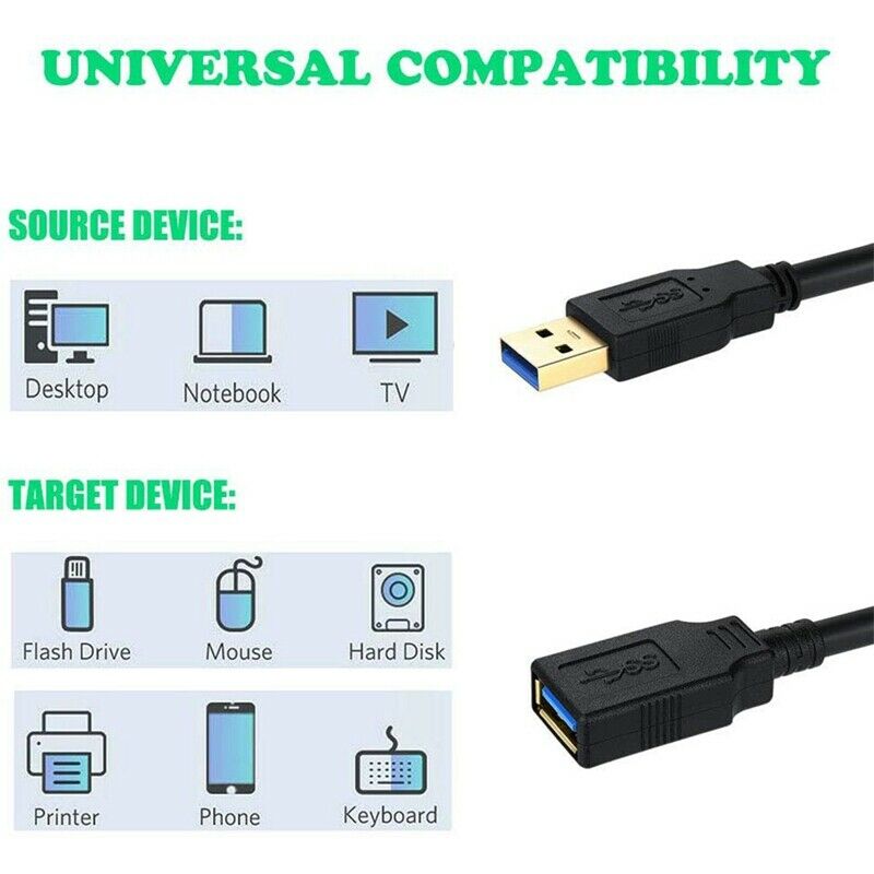 USB 3.0 Extension Cable 16.4Ft, Type A Male to Female USB Extension Cable f D9M1