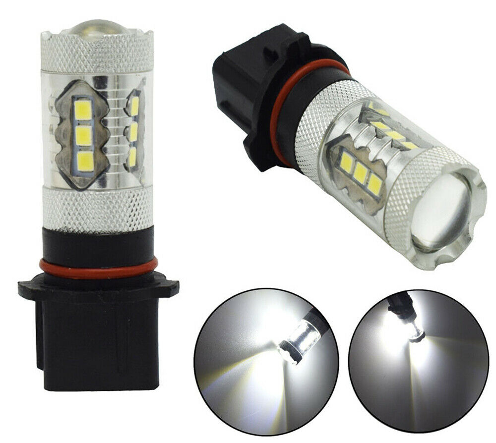 2Pcs P13W 16 LED Chips Bulbs 80W White for Chevy Camaro 2011-2013 Fog Lights DRL