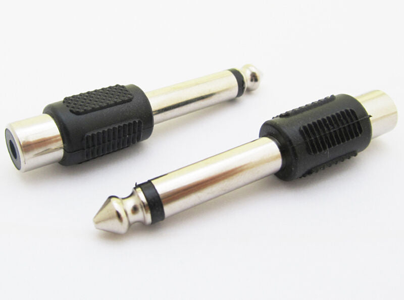 4pcs 1/4" 6.35mm Mono Male to Phono RCA Female Jack Connector Adapter Converter