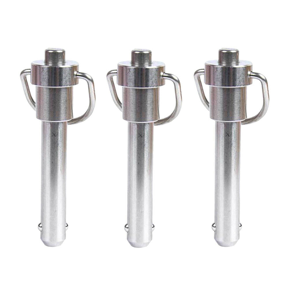 Set of 3 Quick Release Ball Lock Pins Ring Handle Ball Stainless Steel 40mm