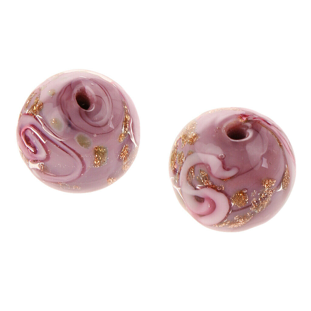 10pcs Glitter Lampwork Glass Beads for Jewelry Making Beading DIY Craft 12mm