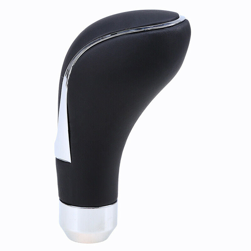 5/6 Speed Manual MT Leather Car Gear Shift Knob Lever Stick Aluminum Sliver