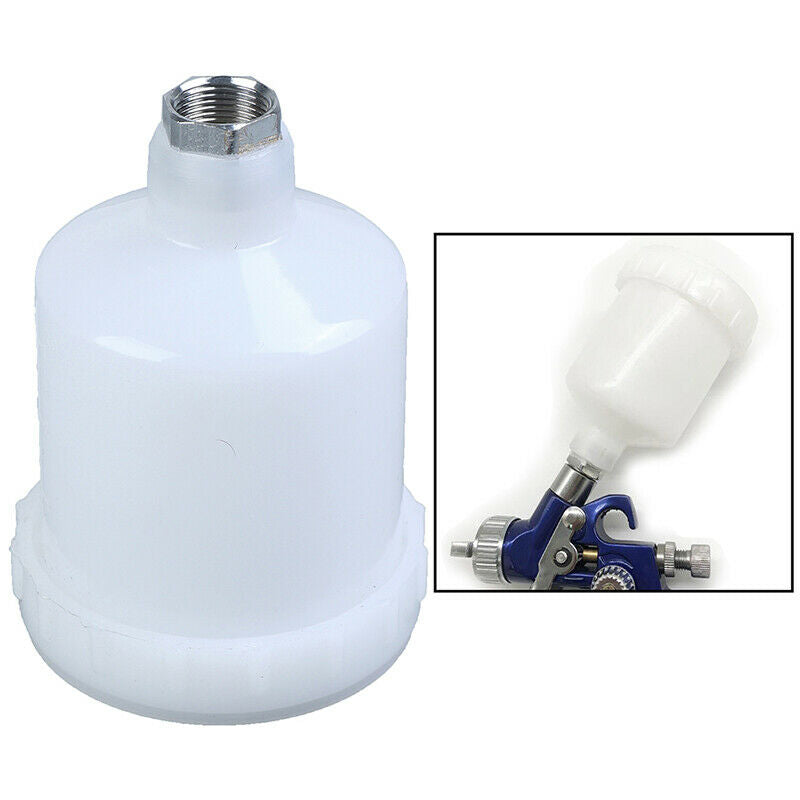 Plastic Sprayer Cup Air Gravity Feed Spray Paint Pot Thread For Spray ^.l8