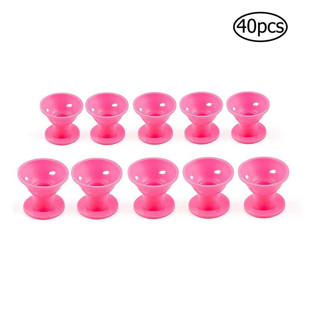 40pcs Mushroom Curlers Silicone Hair Roller Twist Hair Styling DIY Tools @
