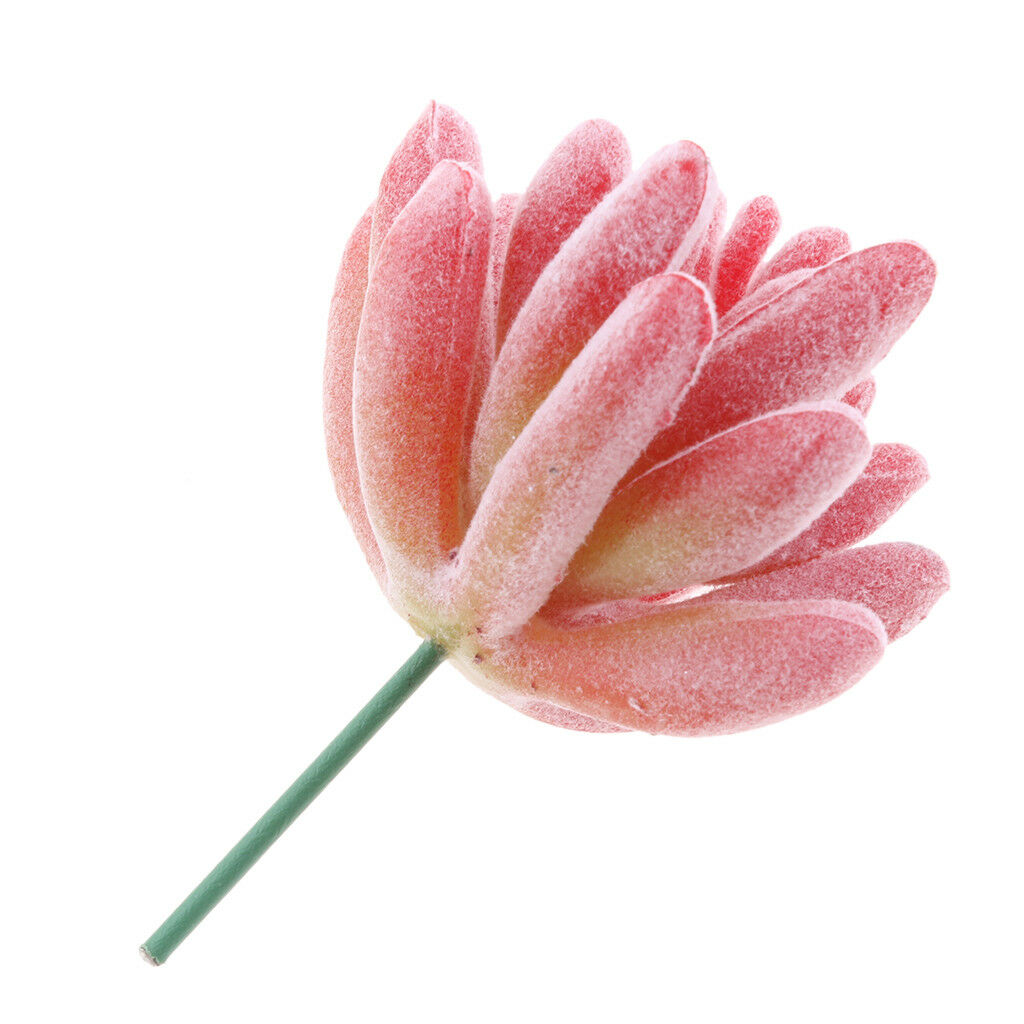 Artificial Succulent Flower Floral Stem Plastic Plant Foliage for DIY Pink