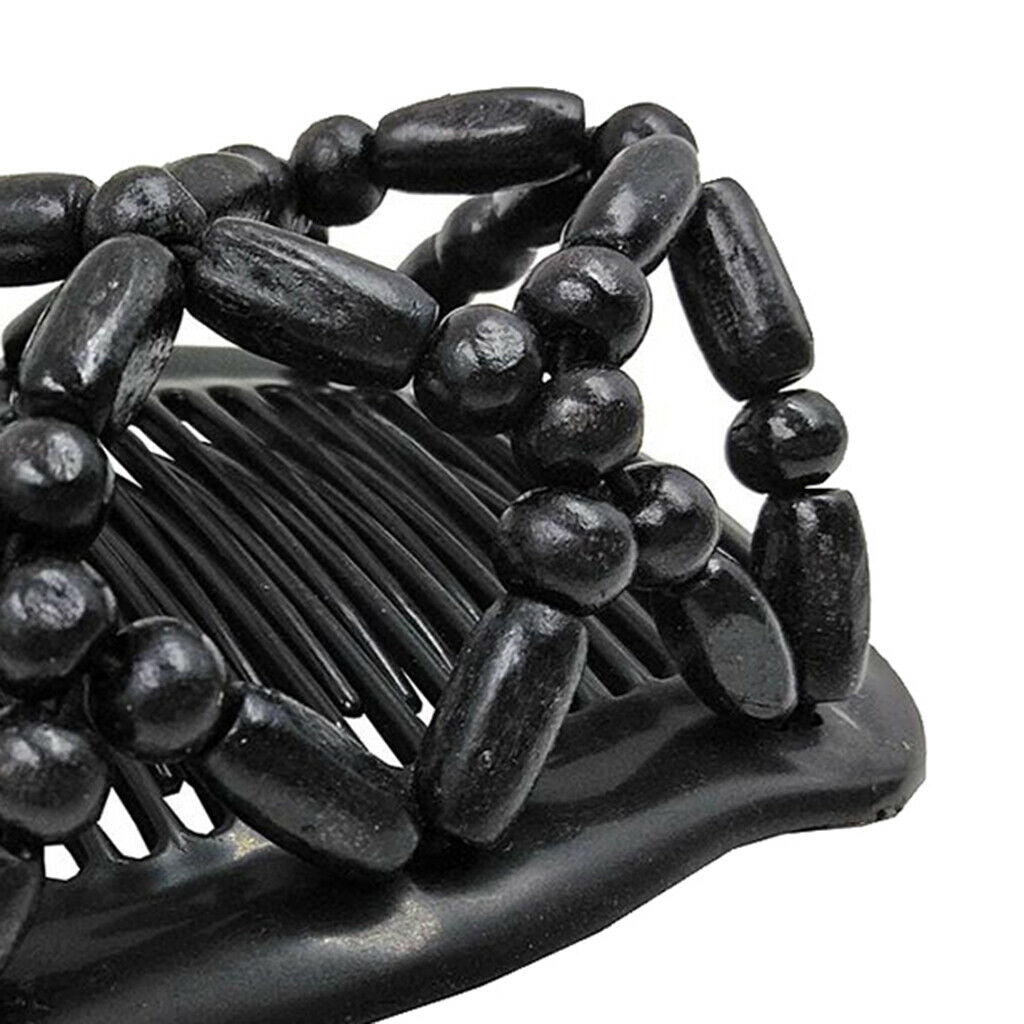 2X Womens Stretchy Magic Beads Hair Clip Slide Combs for Bun Easy Updo Tools