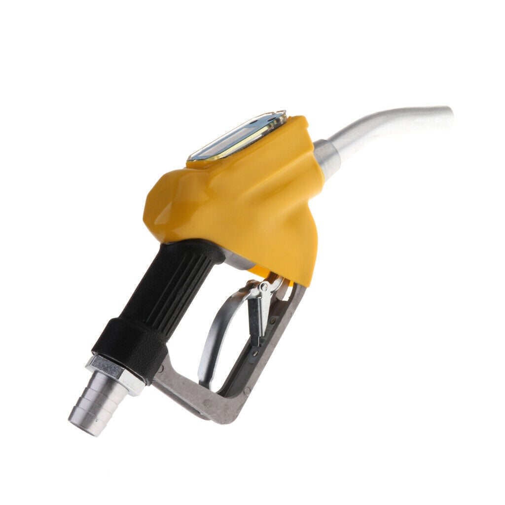 1" Nozzle Petrol Oil  Gun with Electronic In-line Flow Meter Yellow