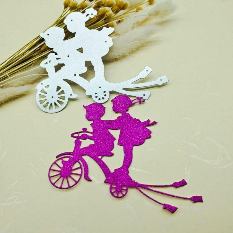 Children Bicycle Metal Cutting Dies Stencil Scrapbook Album Paper Card Template