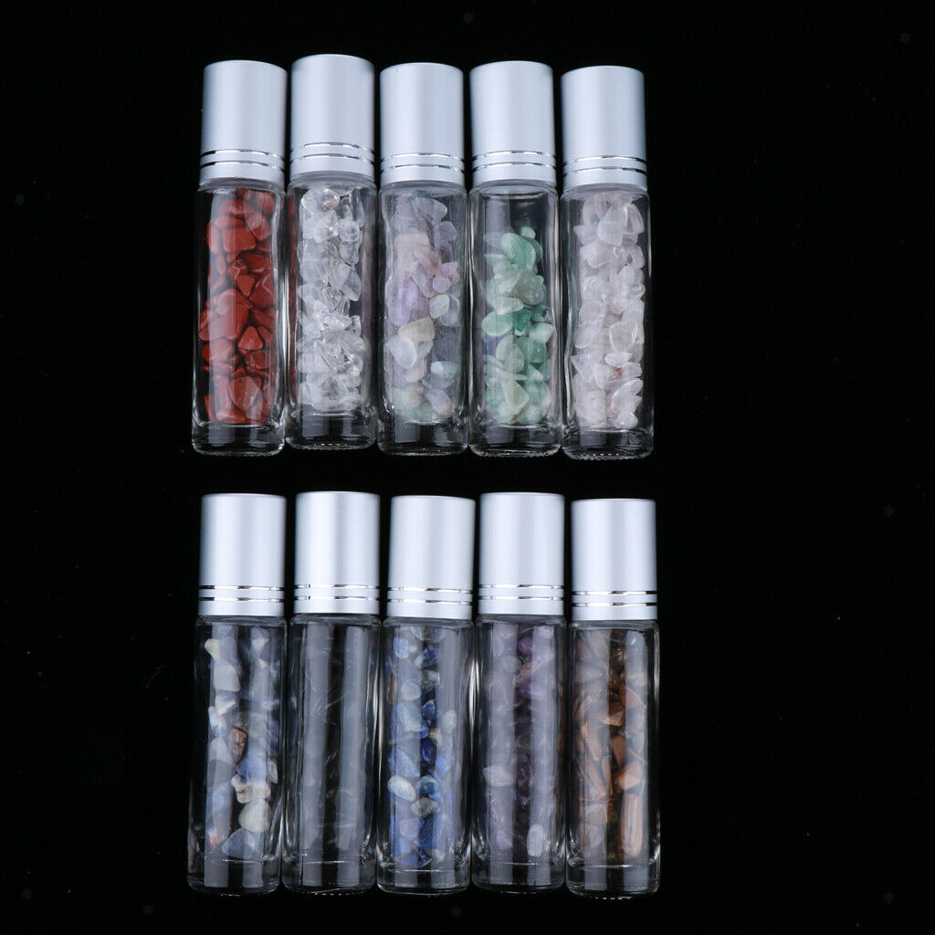 20 Pieces 10ml Glass Ball Bottles with Stone Beads