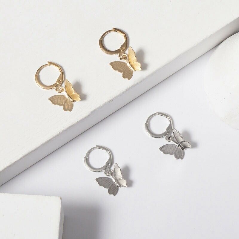 4X(Small Frosted Butterfly Ears Female Super Fairy Temperament Girlish Style F3)