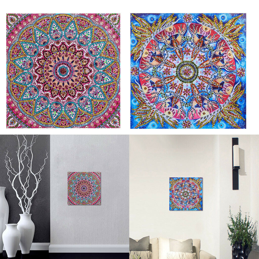 2 Sets Special Shaped Diamond Painting Set Rhinestones Colorful Flower Diy Home