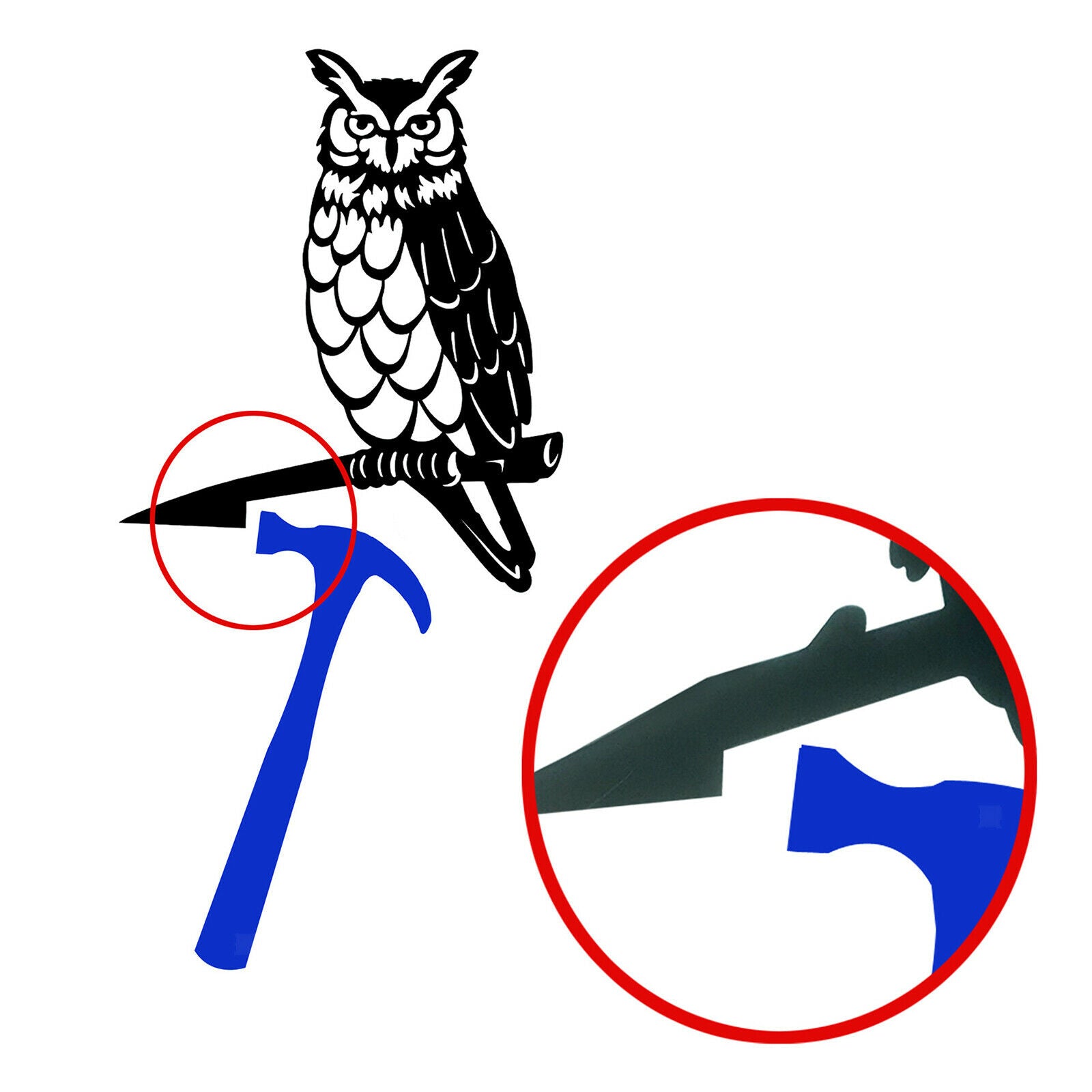Owl Bird Decor Silhouette Metal Art for Garden Tree Yard Outdoor Ornaments