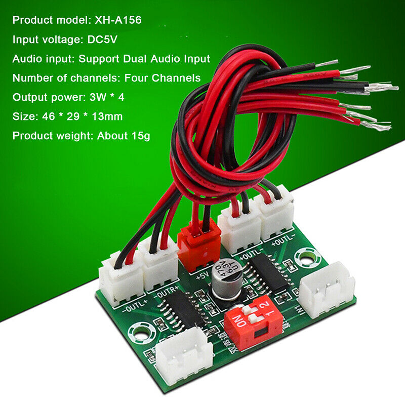 Mini PAM8403 Digital Audio Amplifier Board 4 Channels 3W*4 DC 5V Stereo SounBDA