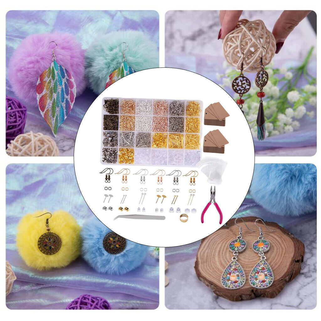 4240 pieces Earring Making Supplies set with Earring Hooks Rings Pliers