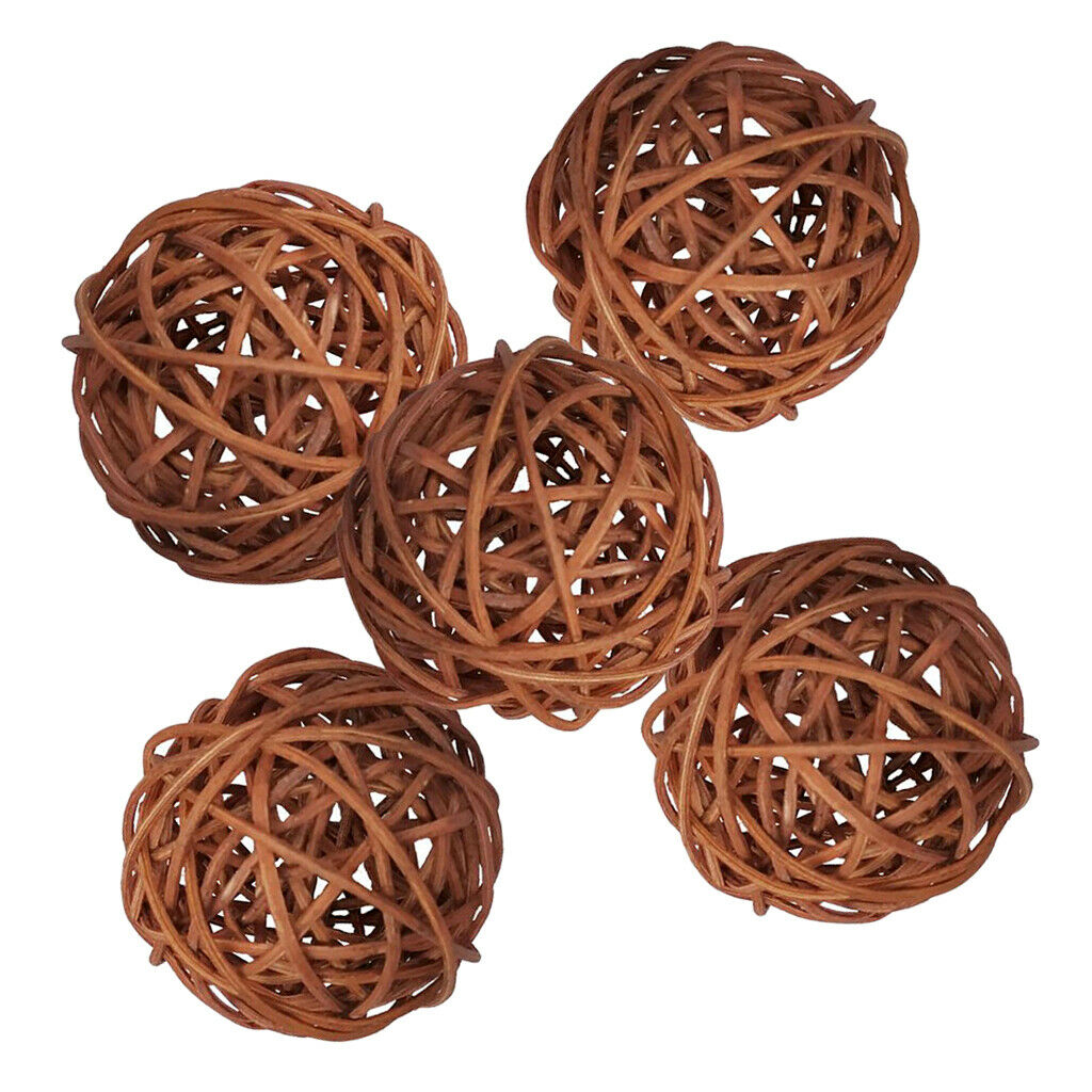 5pcs Wicker Rattan Balls Table Wedding Party Christmas Decorative Craft 7cm