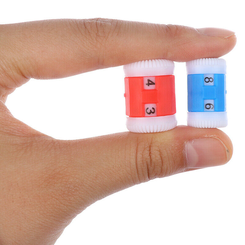 2Red +2Blue Plastic Knitting Needles Row Counter Lines Number Calculator .l8