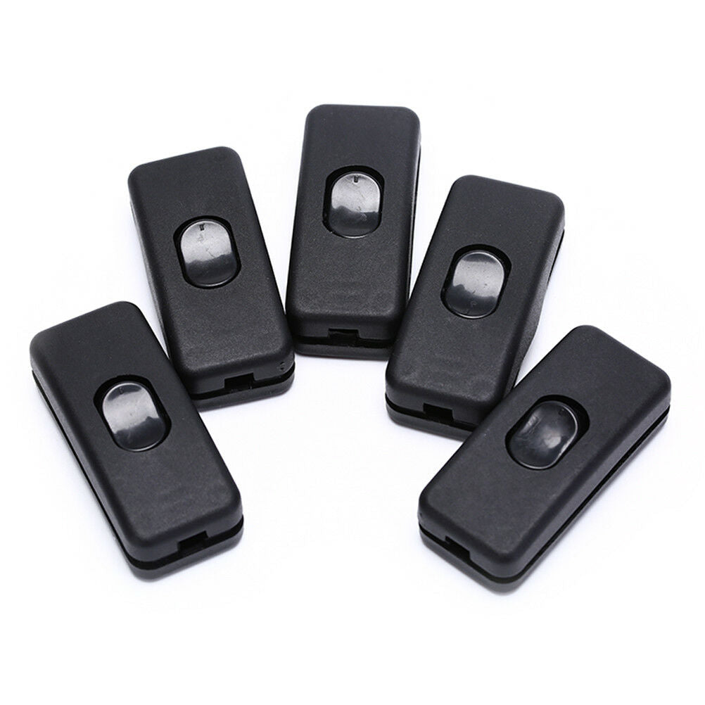 5Pcs/lot  Black ON/OFF Table Lamp Desk Light Cord Cable Switches 110-250V DEAU