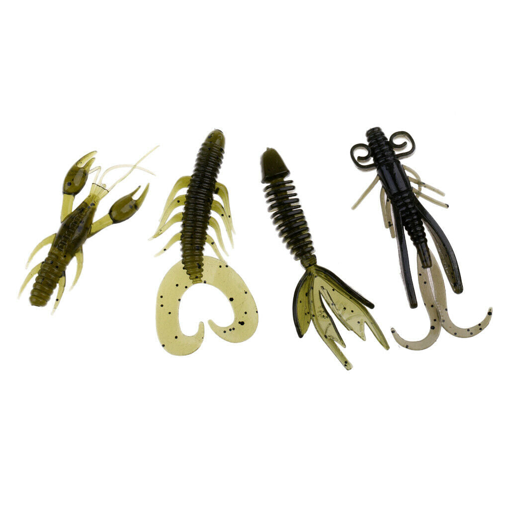 20pcs Soft Fishing Lures Shrimp Fishing Bait Grub Lure Fishing Tackle