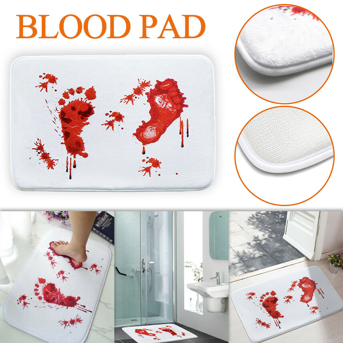 Halloween Horror Bloody Footprint Floor Mats Scare Your Friends Bloody mat