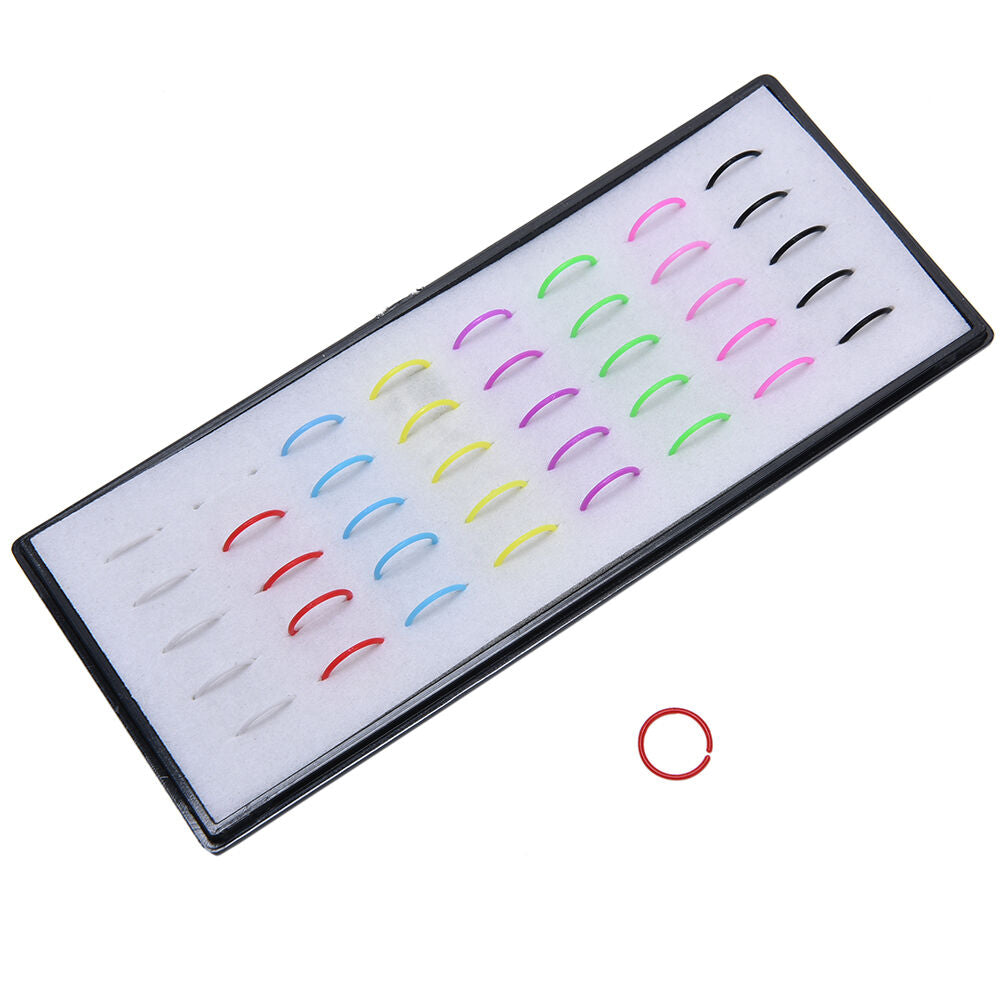 40pcs 1 Box Multi Acrylic Nose Studs Ring Hoop Body Piercing  Jewelr.l8