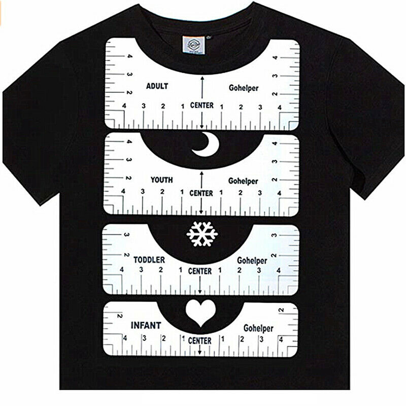 4Pc T-Shirt Ruler Guide -Vinyl T-Shirt Alignment Tool - Designs on T-shi.l8