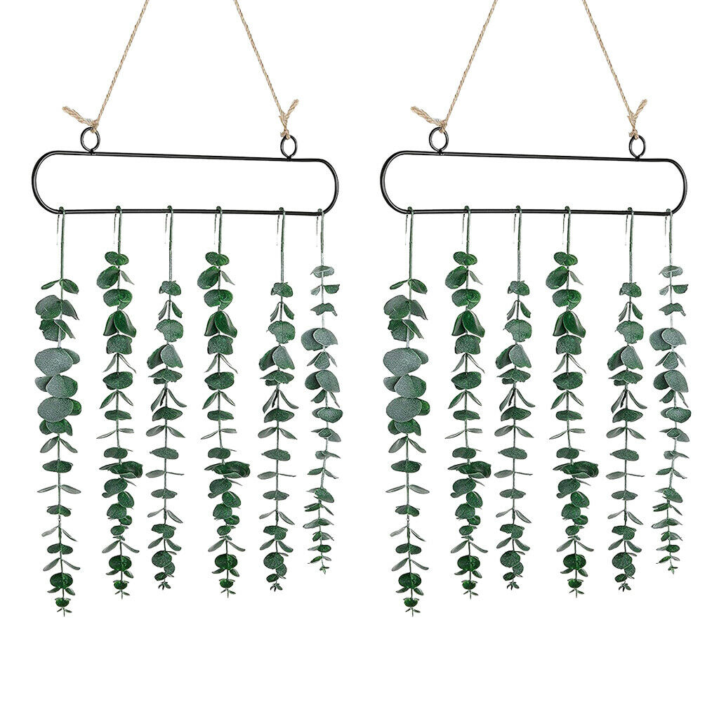 2Pcs Rustic Eucalyptus Leaves Wall Decor Greenery Boho Backdrop Decoration
