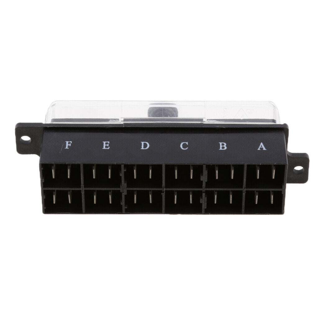 6 Way Blade Fuse Box Holder for Middle Size Fuses Car Boat Marine Trailers