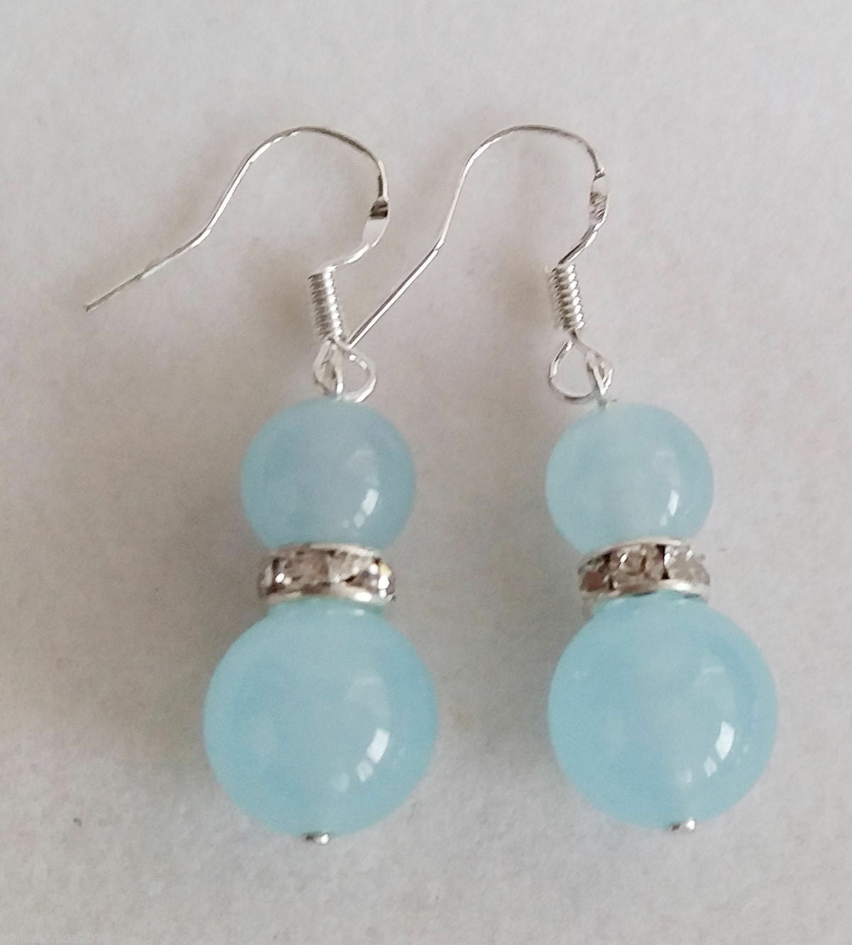 New 6-14mm Brazilian Aquamarine Round Beads Necklace Earrings Set 18" AAA+