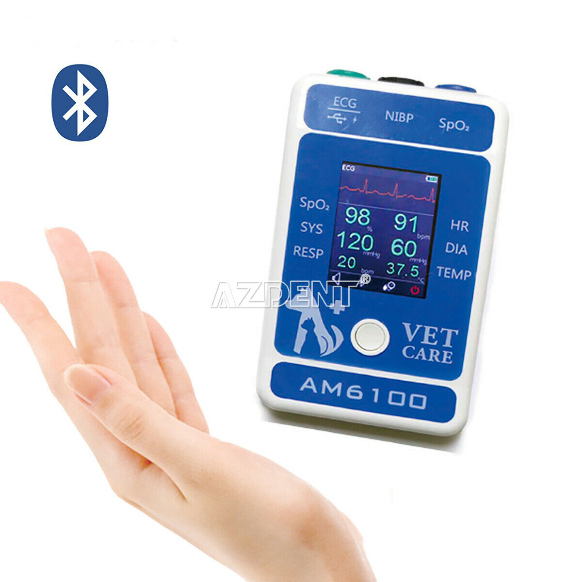 Veterinary Patient Monitor Pet Animal Portable Monitor Android NIBP SpO2 ECG USA