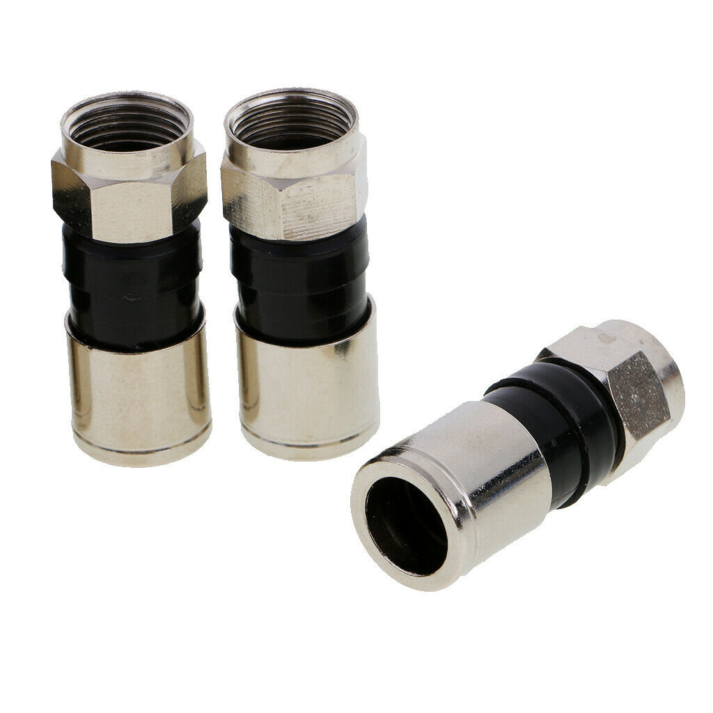 10pcs F Type Snap Seal Compression Connectors Sky TV Satellite Cable