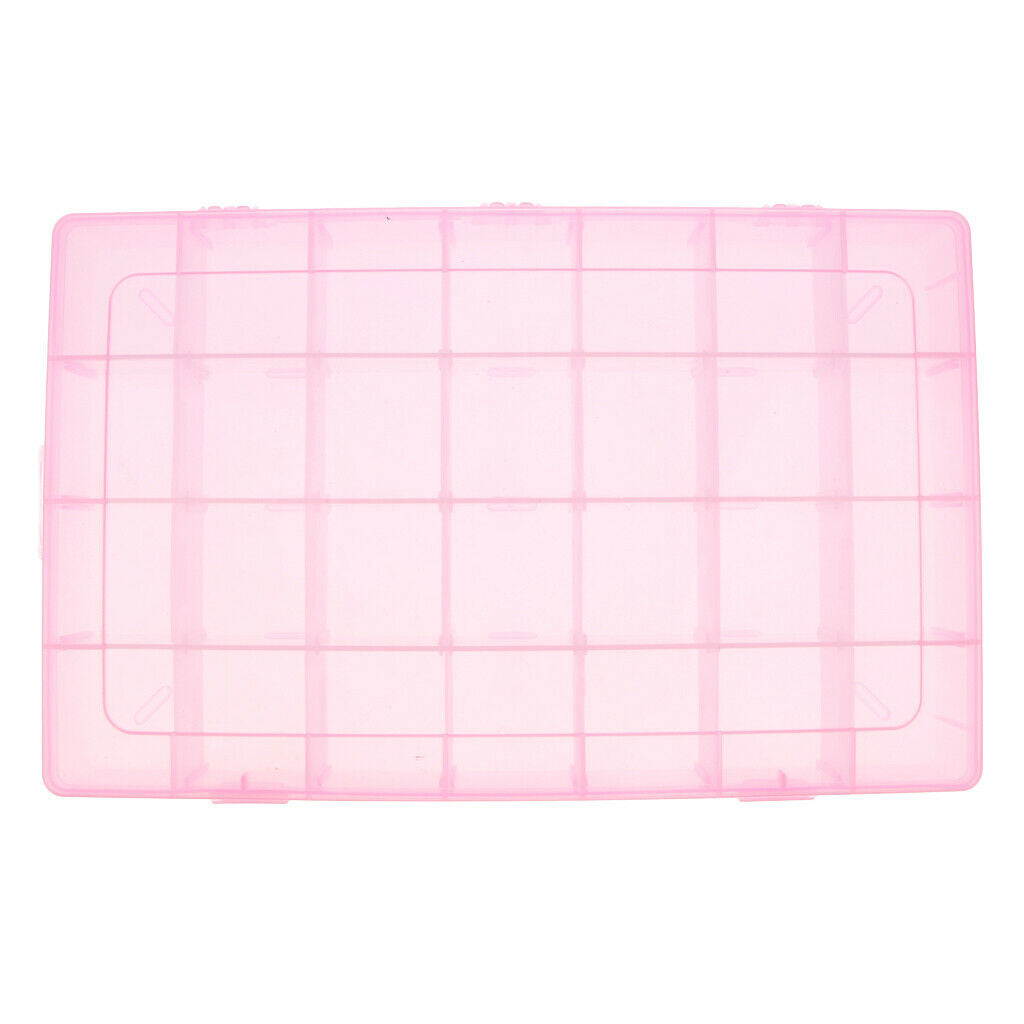 28 Grids Storage Box Case Home Organizer Earring Jewelry Container Pink
