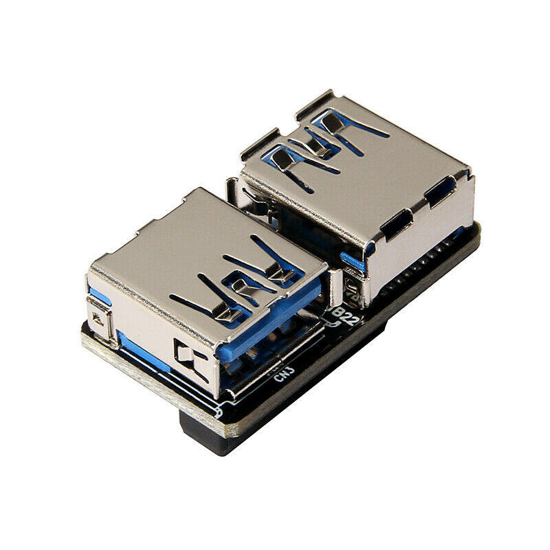 Motherboard USB3.0 19/20pin to left and right USB3.0 A female interface adapter