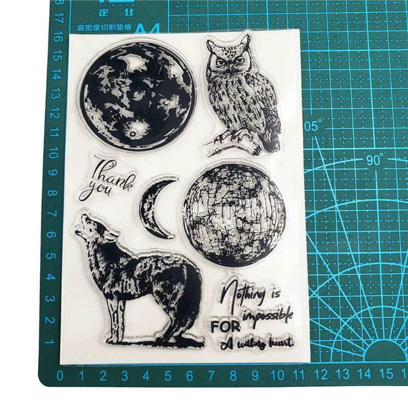 Owl Wolf Moon Silicone Clear Stamp DIY Scrapbooking Photo Album Decor