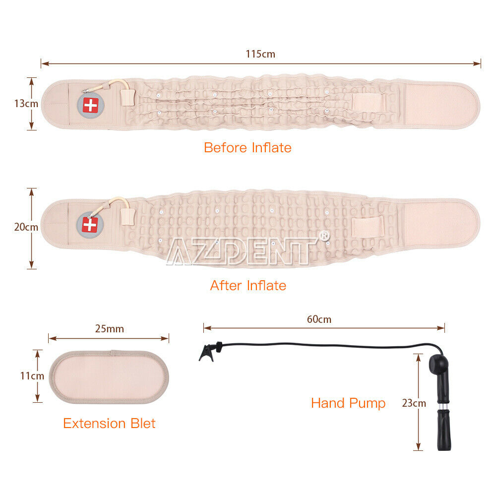 Lumbar Traction Belt Back Brace Support & Extender Belt Unisex Beige Color