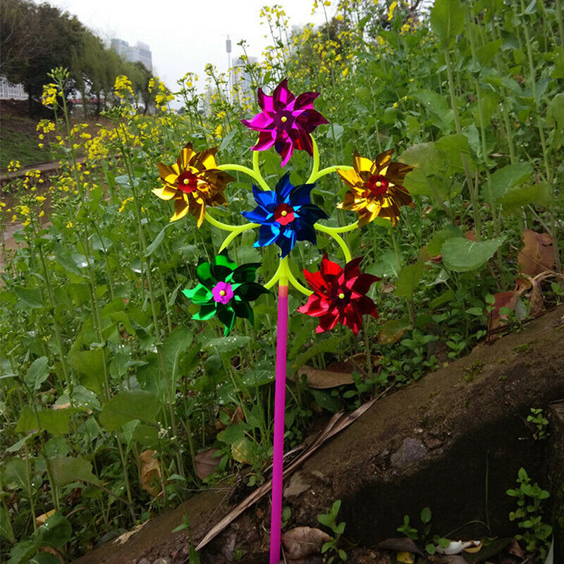 Colorful DIY Sequins Windmill Wind Spinner Home Garden Yard Decoration Ki.l8