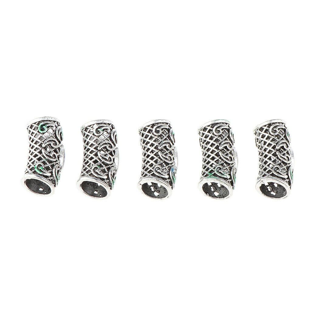 10pcs 7mm   Beads Retro Style Braids Rings Cuff Clips Tubes Jewelry