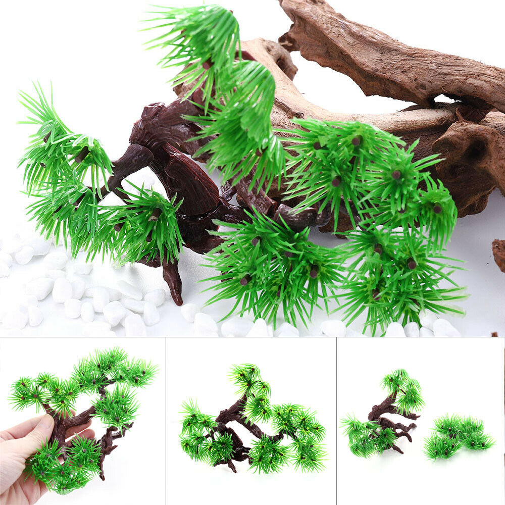 Bonsai Simulation Artificial Plant Tree Pine Home Fish Tank Decor Potted UK
