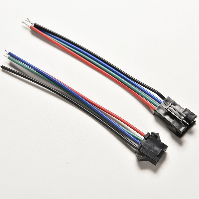 20pcs Male&Female 4 Pin Connector with wire for 5050/3528 RGB Led Driver/StripDD