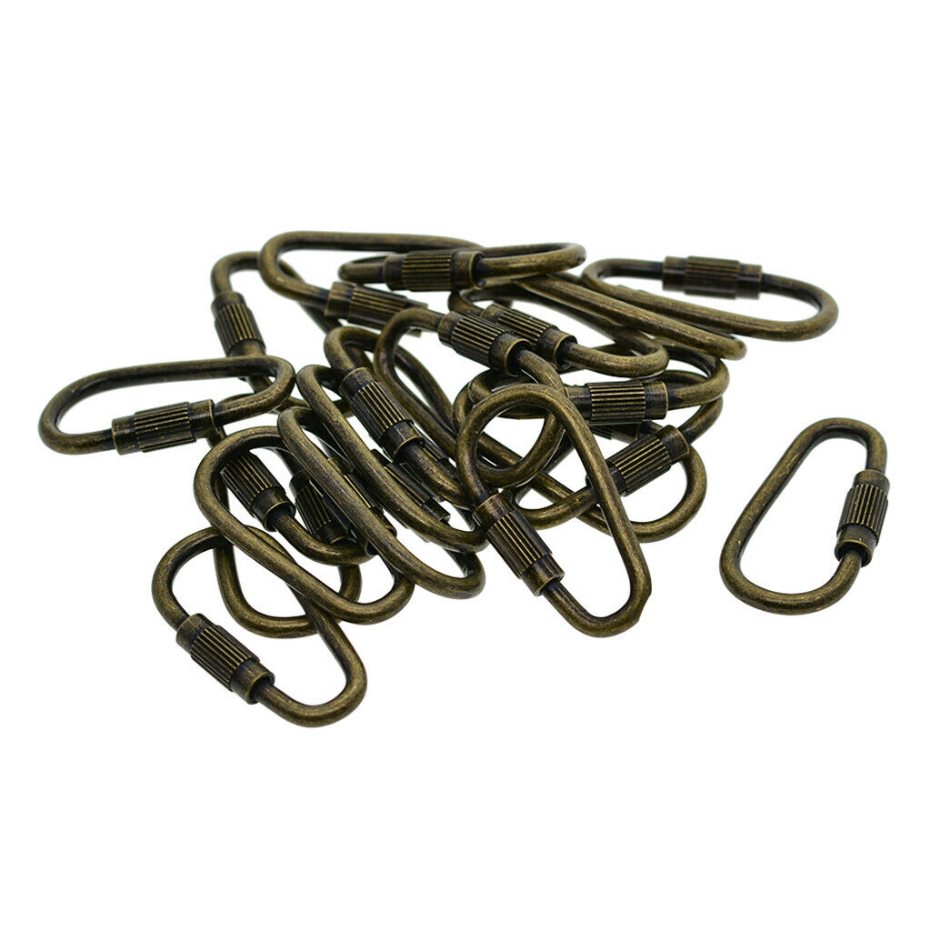 20pcs Steel Camping Screw Lock Screw Buckle Carabiner Quick Open Key Chain