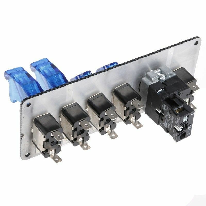 12V Racing Car Boat Engine Start Push Button 6 in 1 Toggle Ignition Switch Panel