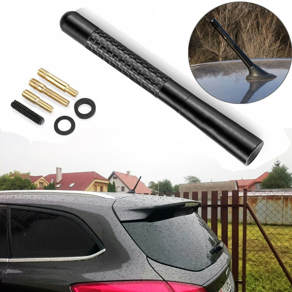 Black Carbon Fiber Stubby Short Antenna 5" Fits 94 08 Dodge RAM 1500 2500 3500