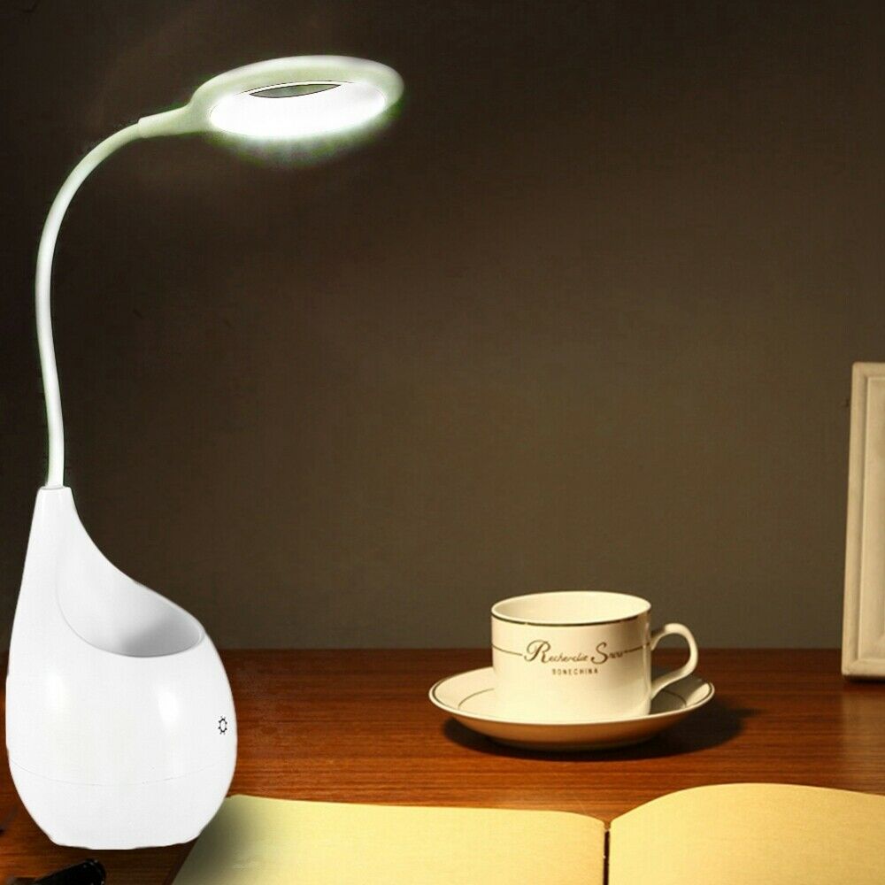 3 Mode LED Desk Light Table Reading Lamp Dimmable Touch Pen Phone Holder USB