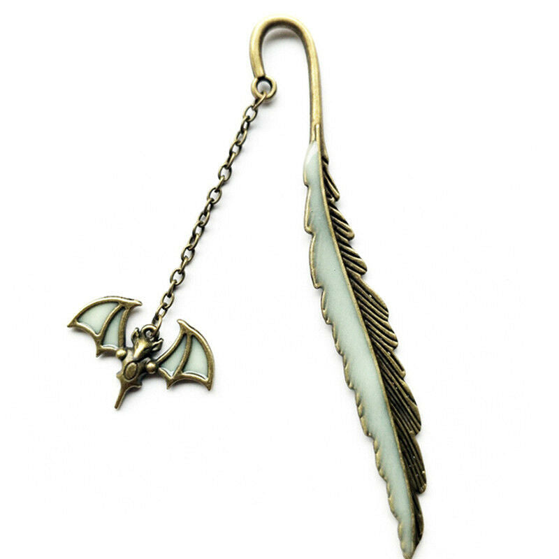 Luminous Night Bat Bookmark Label Read Maker Feather BookMark StationeryC.l8